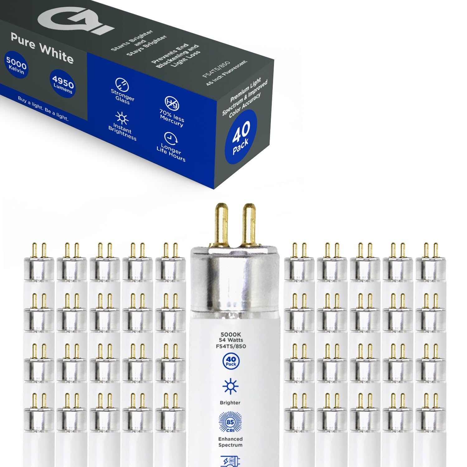 GoodBulb 54W 46 Inch T5 Fluorescent Light Bulb | 5000K Daylight